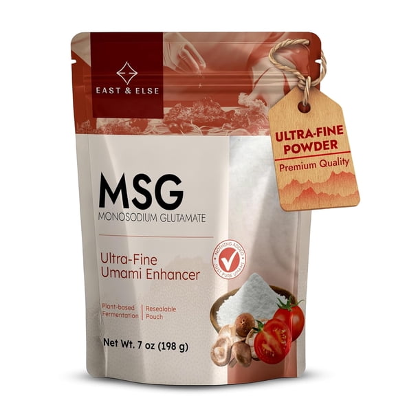 (5 pack) East and Else MSG (Monosodium Glutamate), Ultra-Fine Flavor Enhancer Powder, 7 OZ Resealable Bag