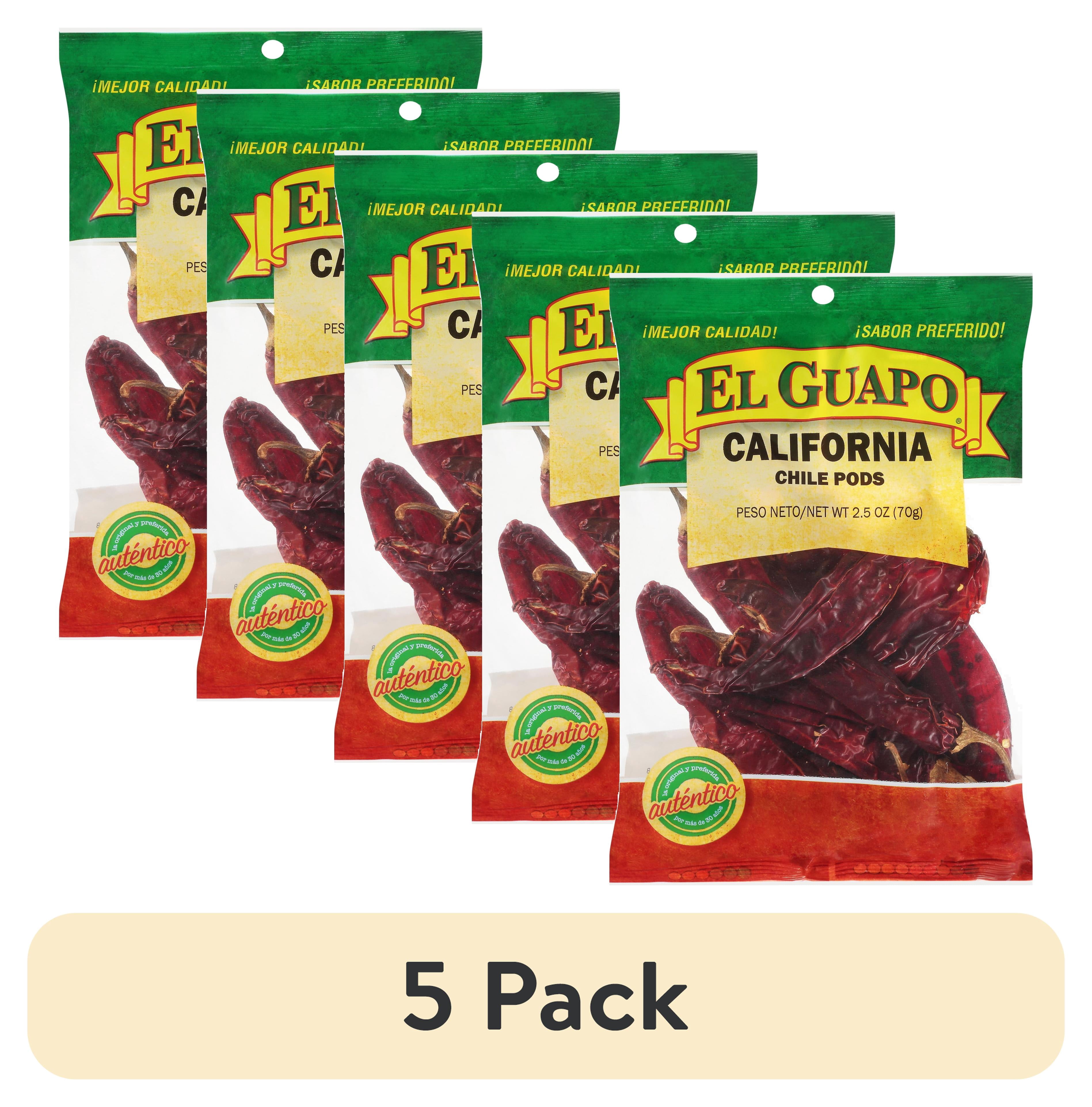 (5 pack) El Guapo Whole California Chili Pods, 2.5 oz Bag