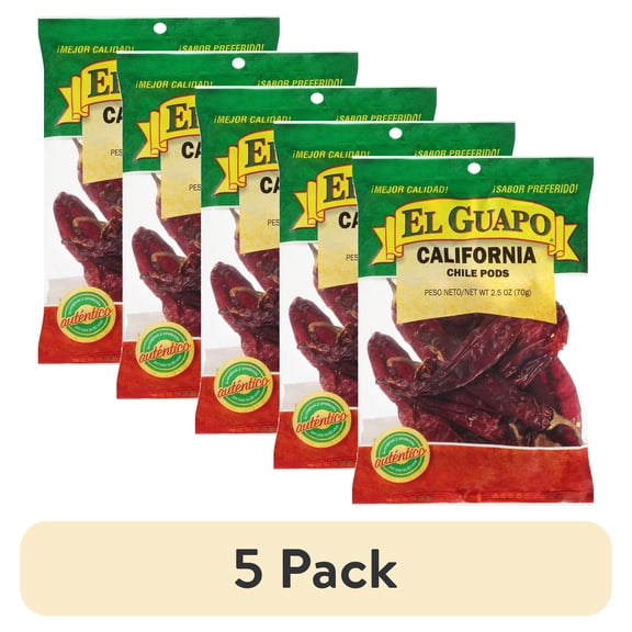 (5 pack) El Guapo Whole California Chili Pods, 2.5 oz Bag