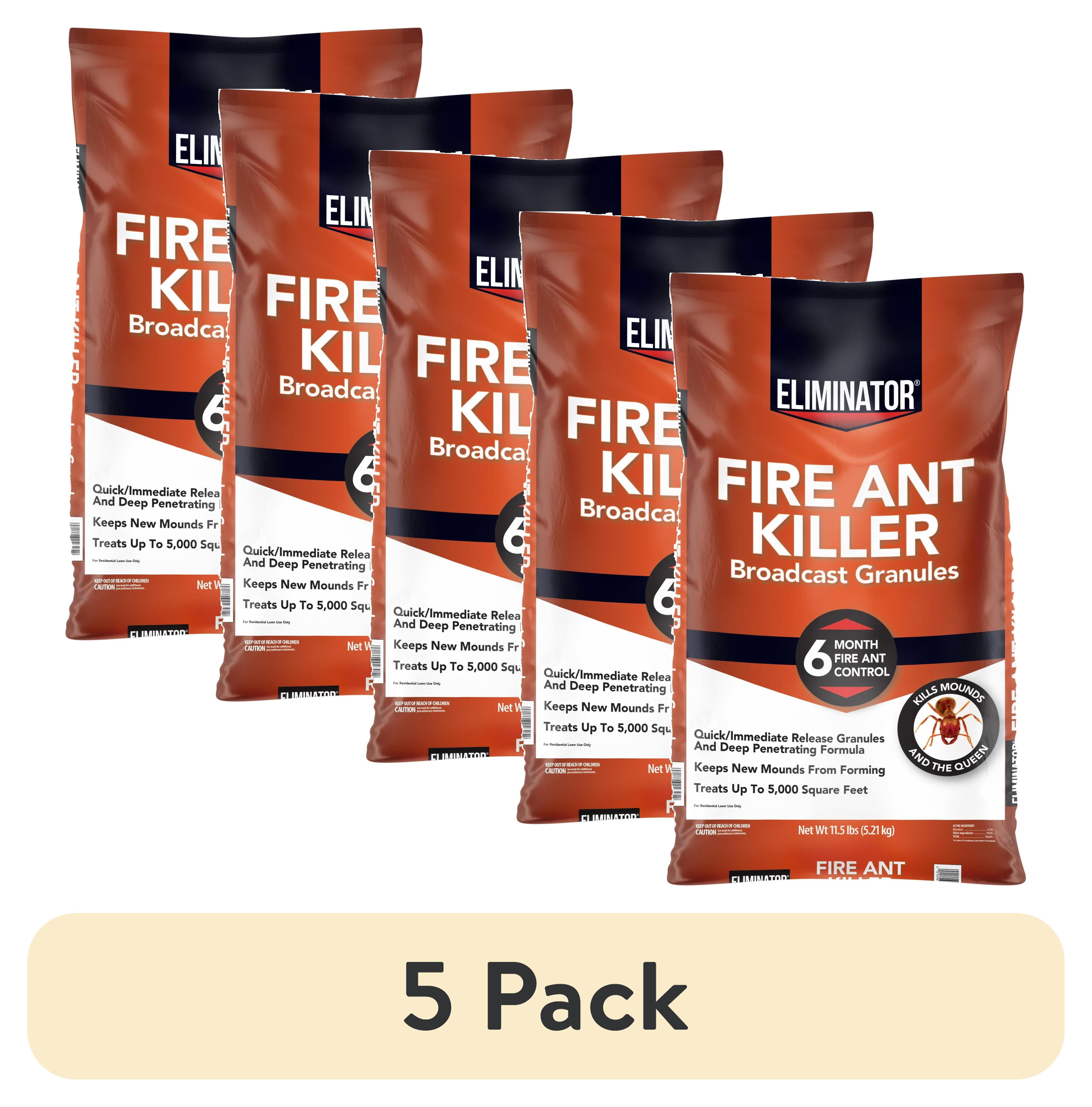 (5 pack) Eliminator Fire Ant Killer Granules, 11.5 lb Bag, 6-Month Control, Covers up to 5,000 sq ft