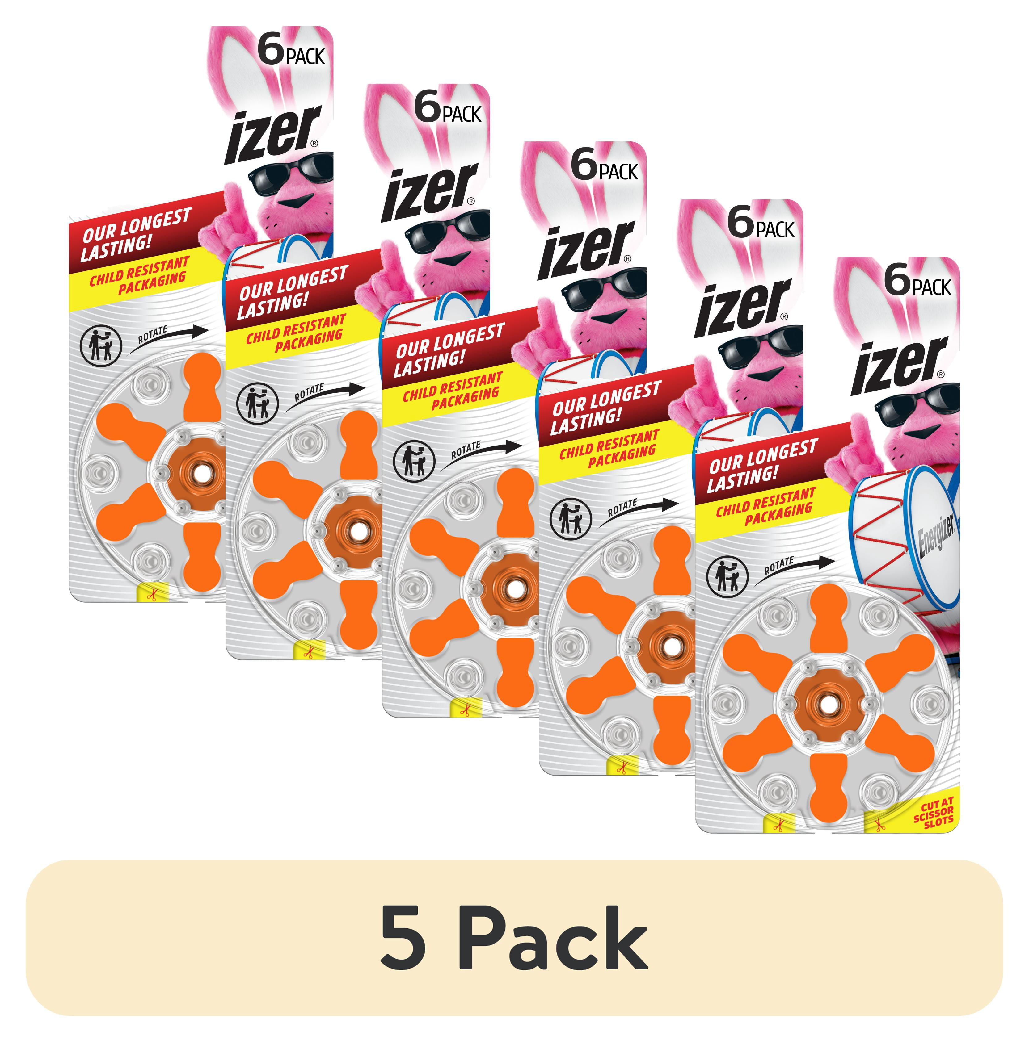 (5 pack) Energizer Hearing Aid Batteries Size 13, Orange Tab, 6 Pack