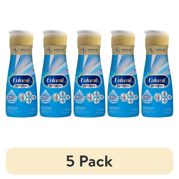 (5 pack) Enfamil Optimum (Enspire) Ready to Feed Baby Formula, Our Closest to Breast Milk, 32 fl oz