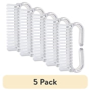 (5 pack) Equate Clear Wide Handle Plastic Nail Brush, 1 Count