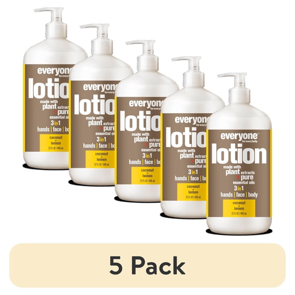 (5 pack) Everyone 3-in-1 Lotion Coconut and Lemon 32 Oz