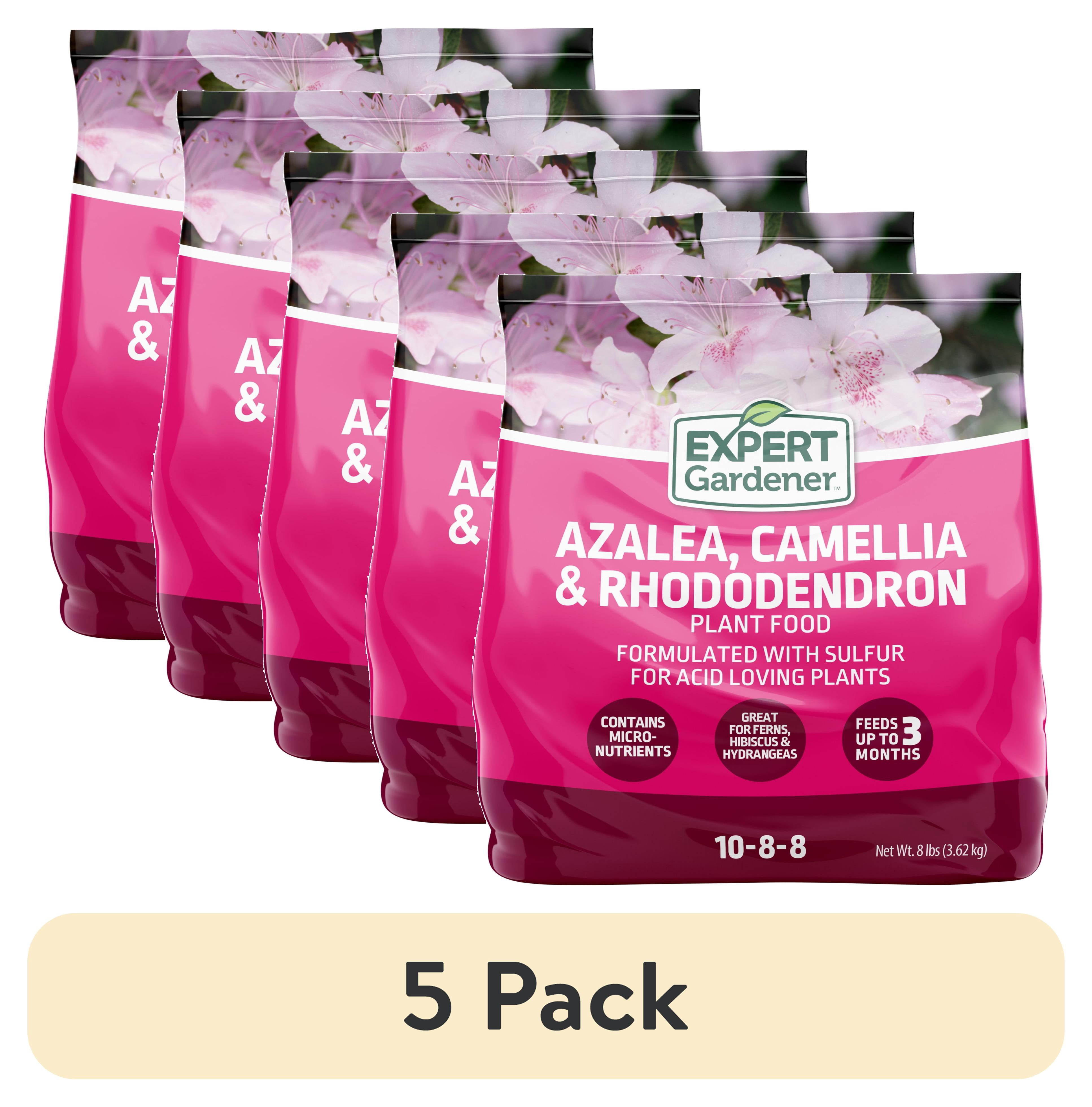 (5 pack) Expert Gardener Azalea, Camellia & Rhododendron Plant Food Fertilizer 10-8-8, 8 lb.