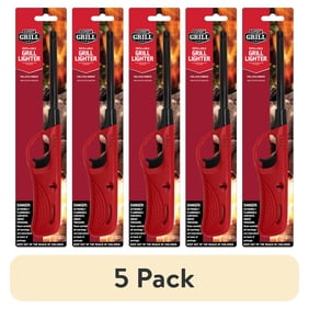 (5 pack) Expert Grill Refillable Utility Lighter, Red, 1-Pack