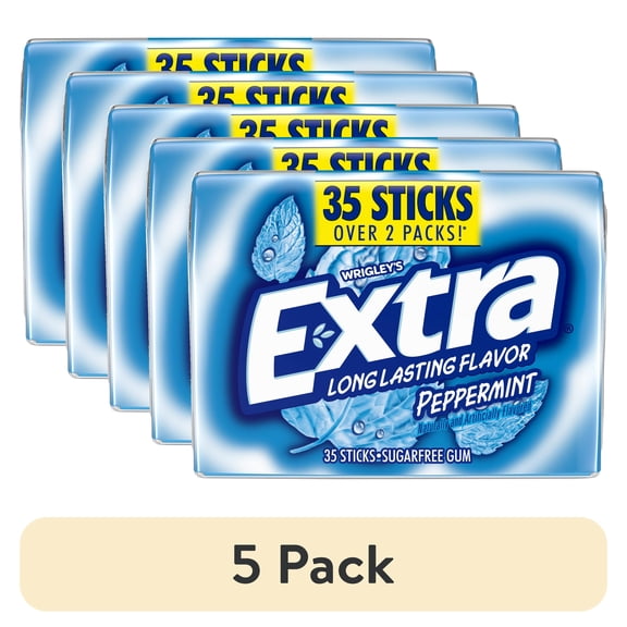 (5 pack) Extra Gum Peppermint Sugar Free Chewing Gum - 35 Stick Bulk Pack