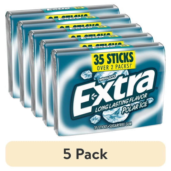 (5 pack) Extra Polar Ice Back To School Sugar Free Chewing Gum - 35 Stick Mega Pack