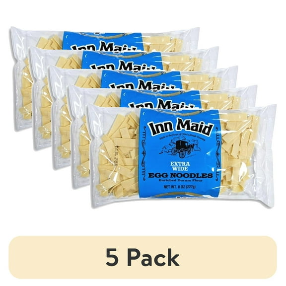 (5 pack) Extra Wide Egg Noodles Value Pack   | 8 Ounce Bag | Pack of 6