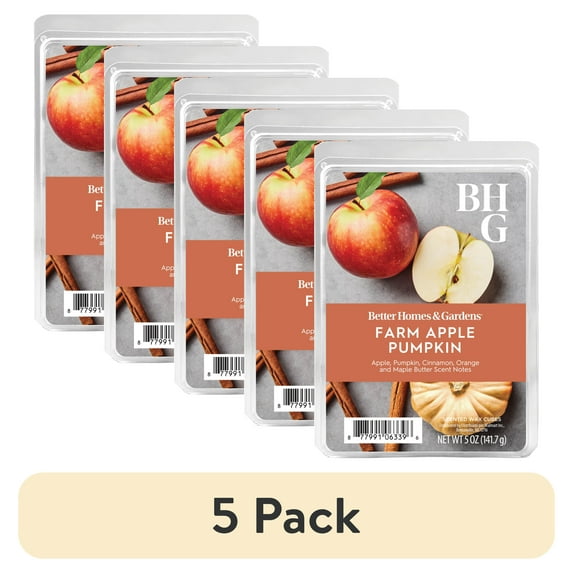 (5 pack) Farm Apple Pumpkin Scented Wax Melts, Better Homes & Gardens, 5 oz (Value Size)