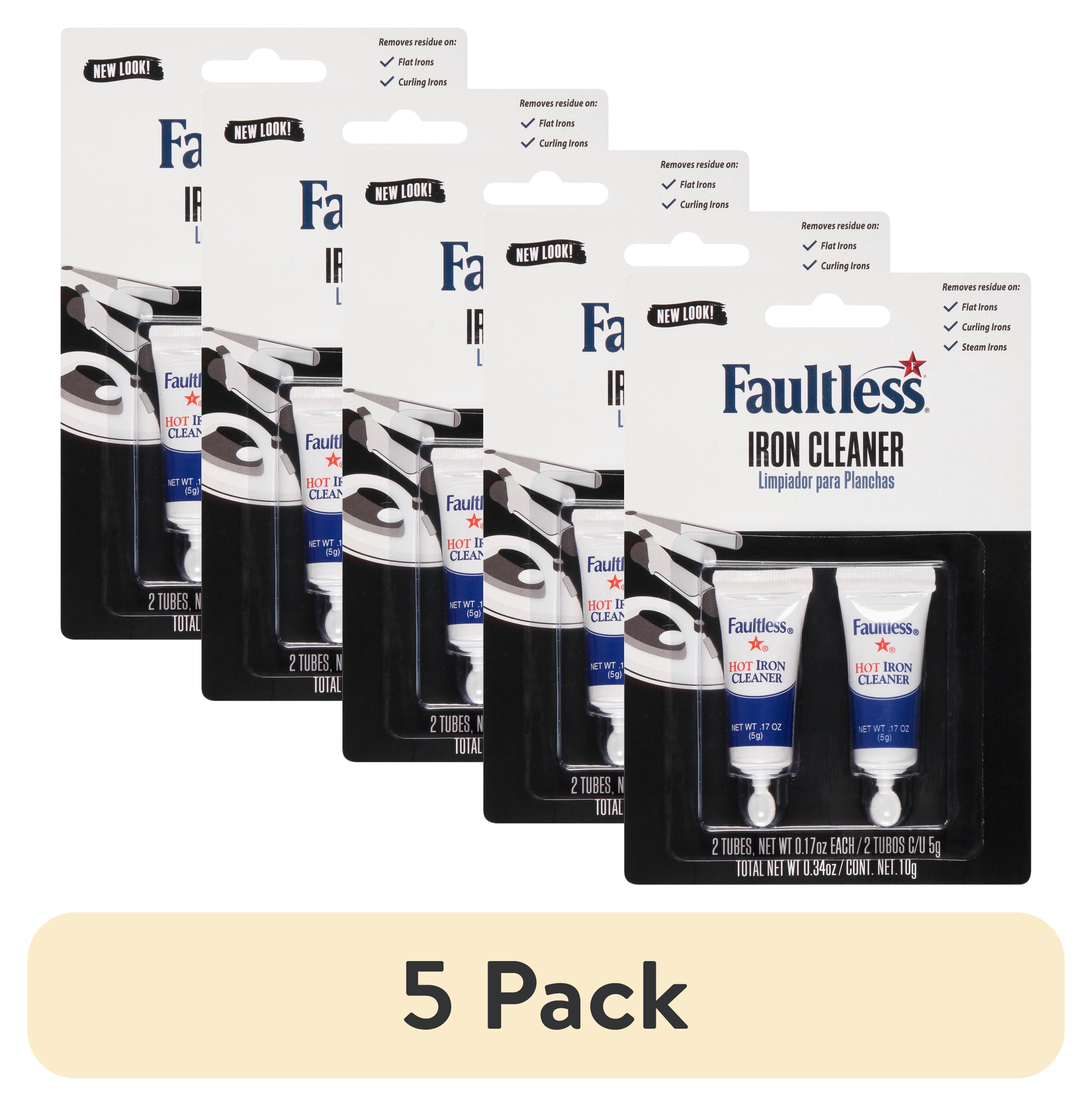 (5 pack) Faultless Hot Iron Cleaner for All Sole Plates - Removes Build-Up & Restores Glide, 2 Count
