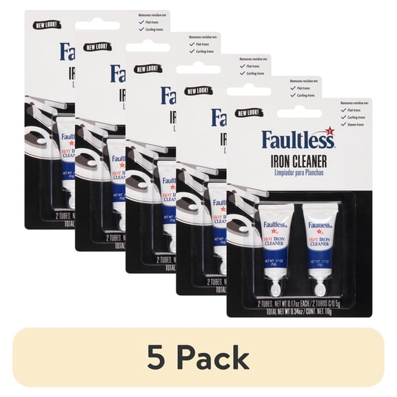 (5 pack) Faultless Hot Iron Cleaner for All Sole Plates - Removes Build-Up & Restores Glide, 2 Count
