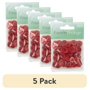 (5 pack) Favorite Findings Red Basic Round Sew Thru Buttons, 130 Count