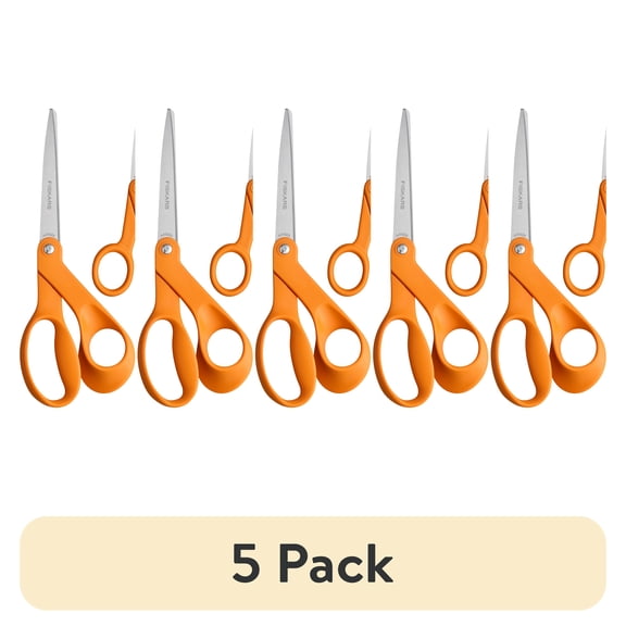 (5 pack) Fiskars Crafting Scissors 2-Piece Set: 8-inch and 5-inch Microtip Scissors