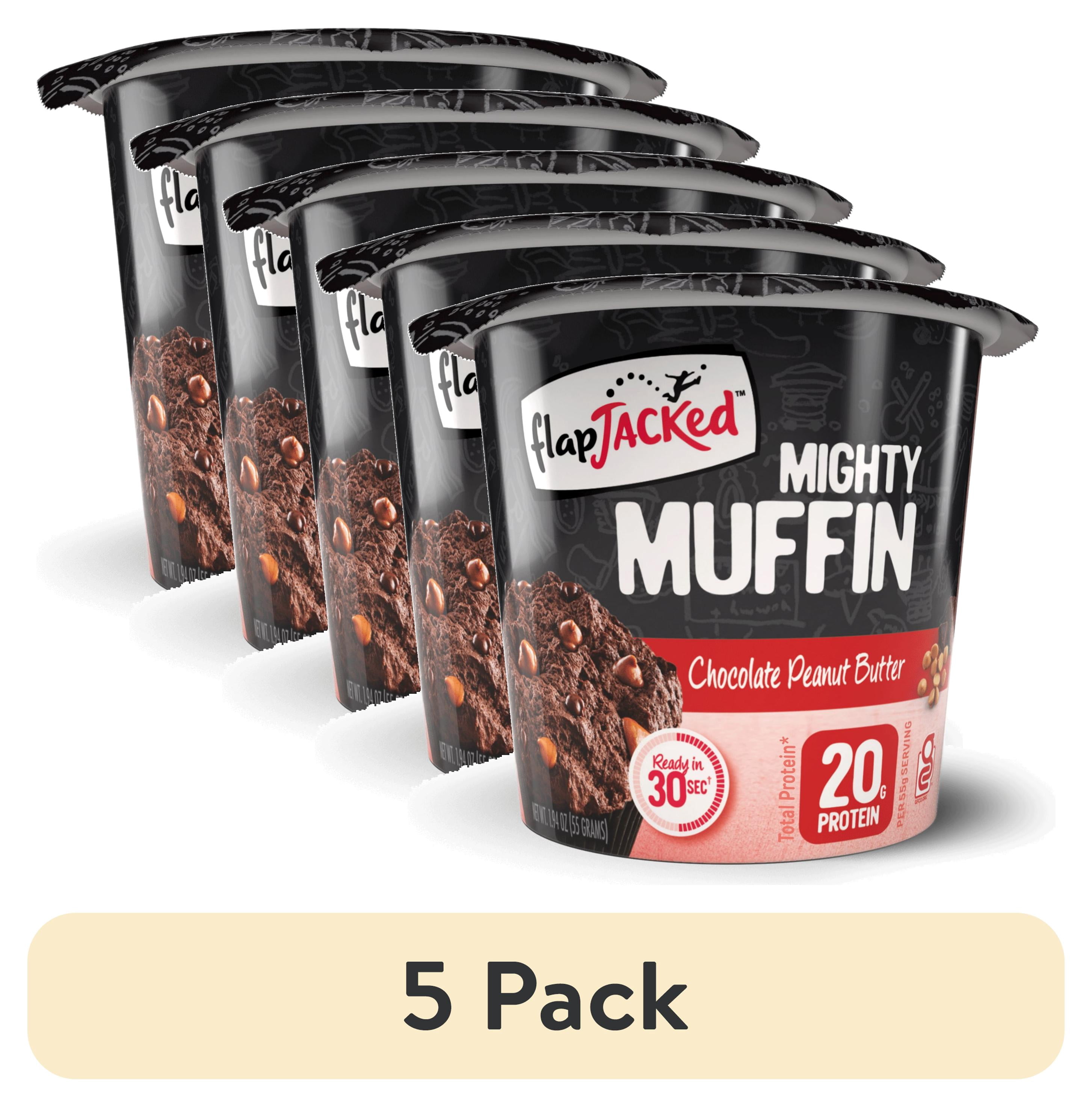 (5 pack) FlapJacked - Mighty Muffin with Probiotics Chocolate Peanut Butter - 1.94 oz.