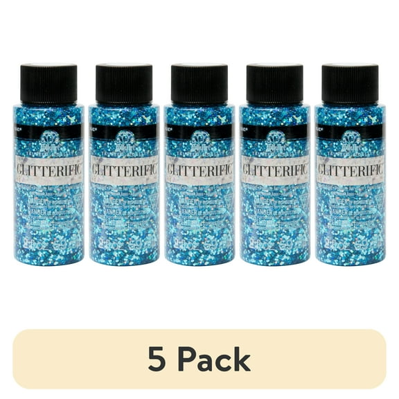 (5 pack) FolkArt Glitterific Glitter Paint 2oz-Aqua