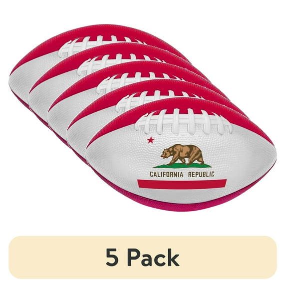 (5 pack) Footballs - California Republic Bear Motif