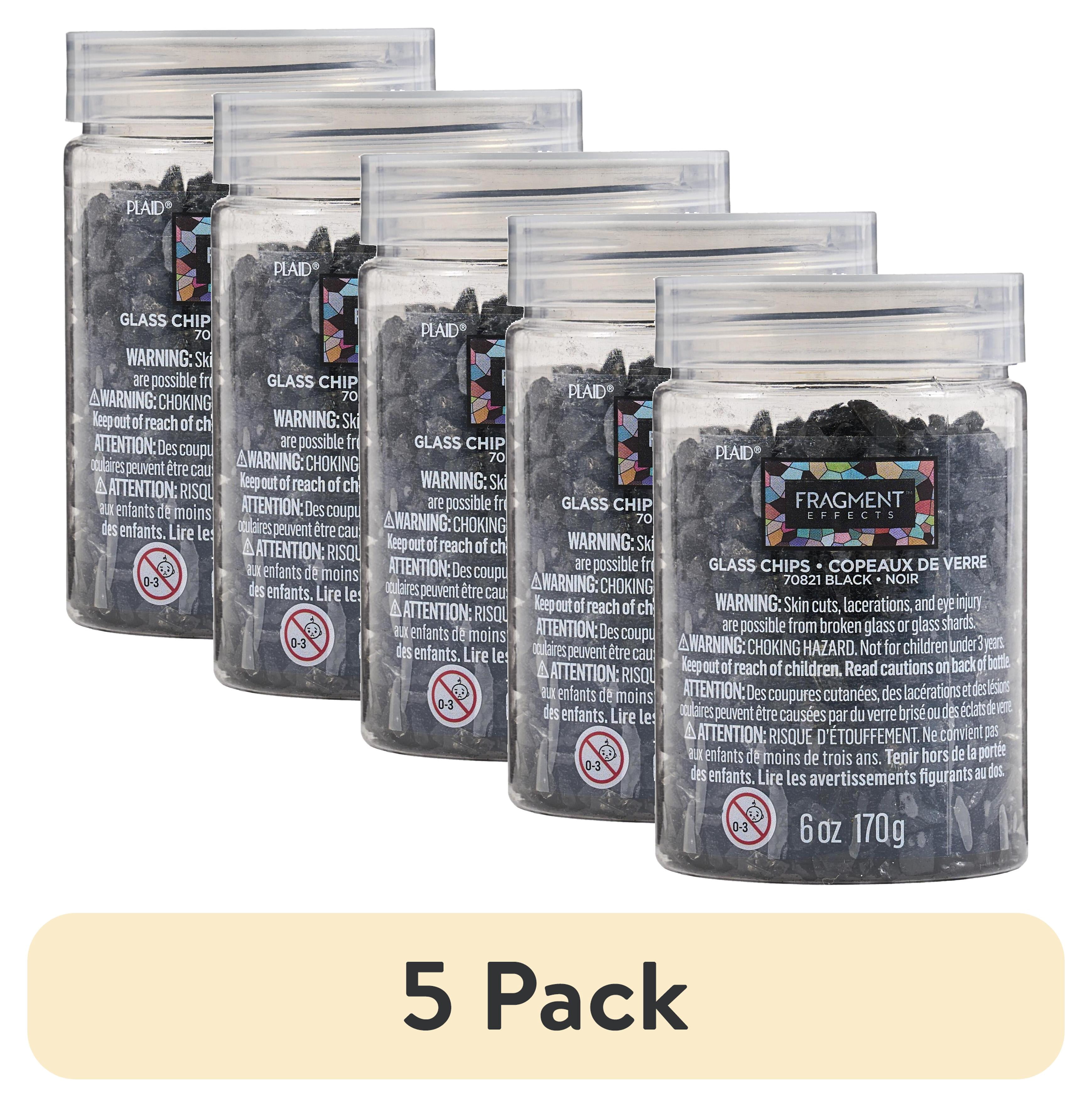 (5 pack) Plaid Fragment Effects Glass Chips, Black, 6 oz