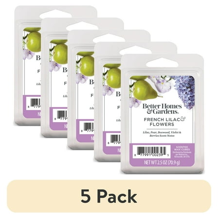 (5 pack) French Lilac Flowers Scented Wax Melts, Better Homes & Gardens, 2.5 oz (1-Pack)