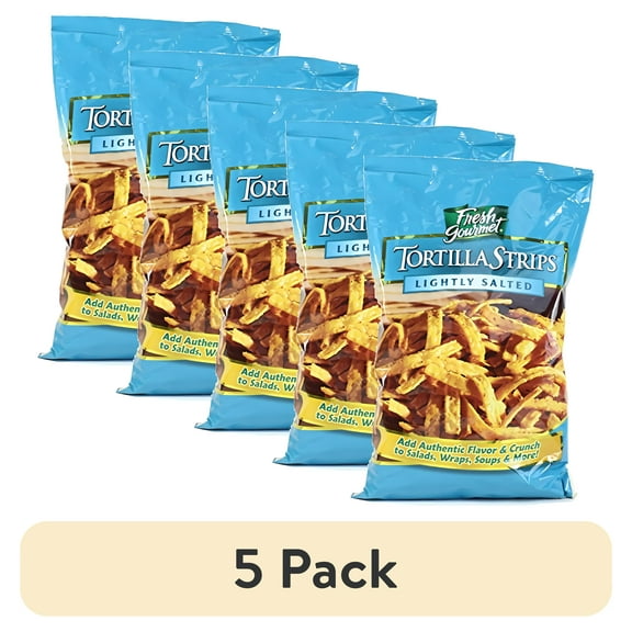 (5 pack) Fresh Gourmet Tortilla Strips, Lightly Salted, 16 oz