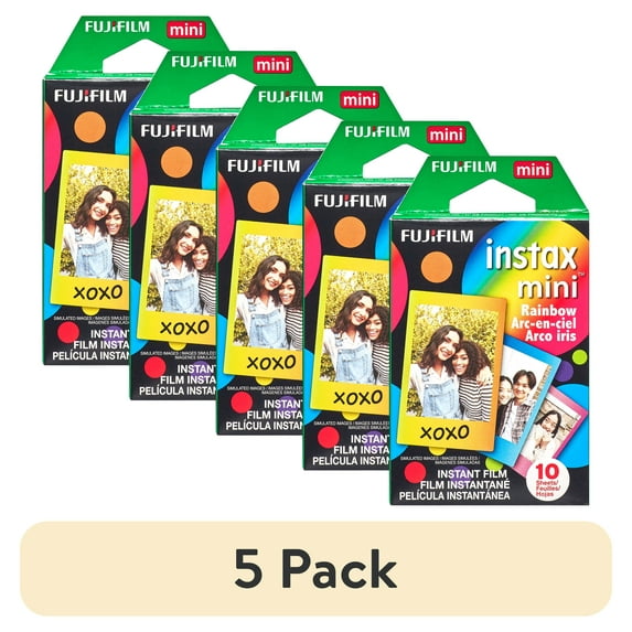 (5 pack) Fujifilm Instax Mini Rainbow Instant Film (10 Exposures)