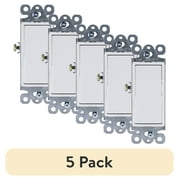 (5 pack) GE UltraPro Grounding Rocker Lighting Control Switch, 15A, White, 50726