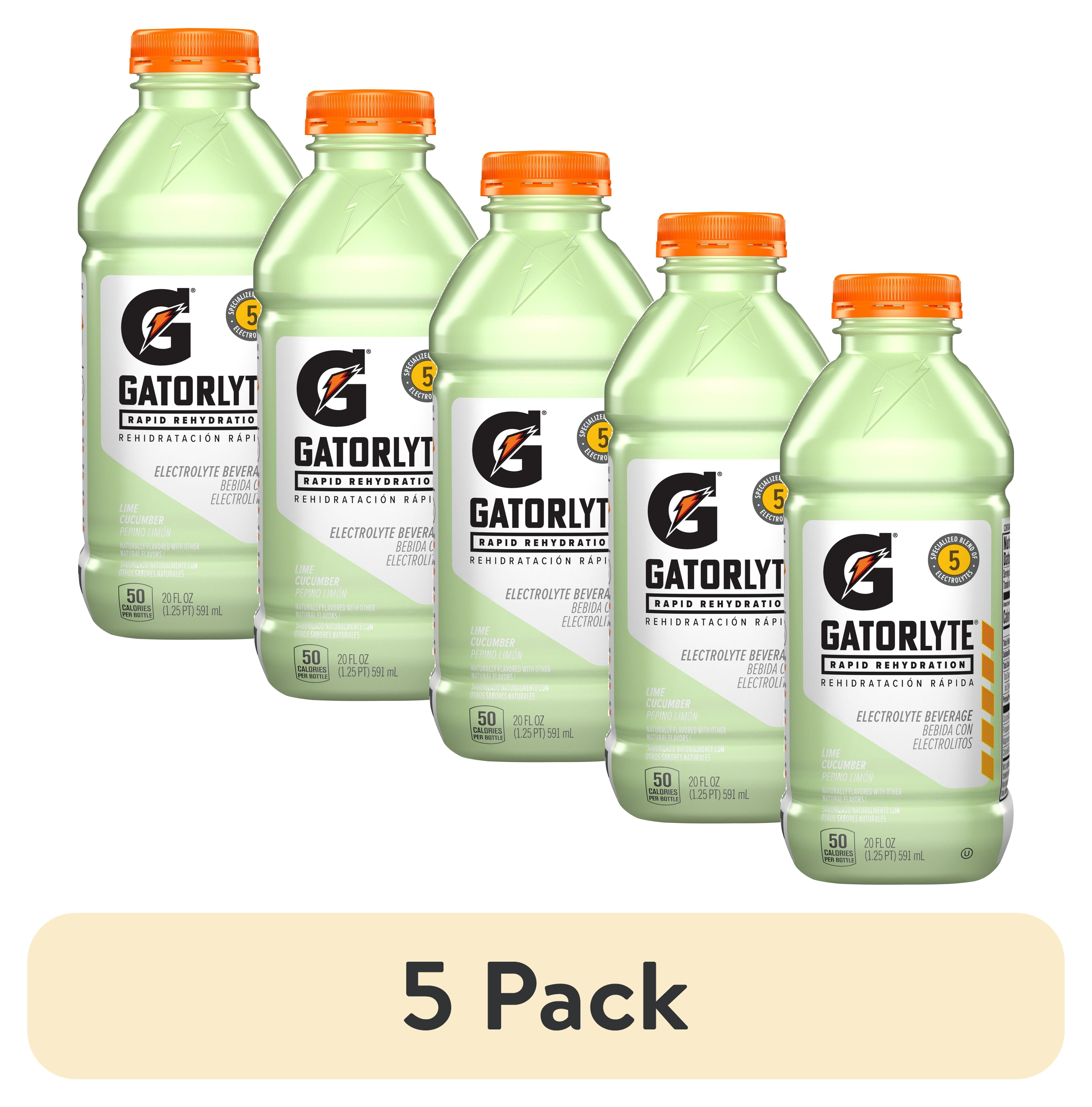 (5 pack) Gatorade Gatorlyte Lime Cucumber Electrolyte Sports Drink, 20 fl oz, 1 Count Bottle