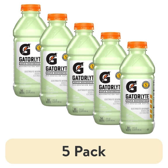 (5 pack) Gatorade Gatorlyte Lime Cucumber Electrolyte Sports Drink, 20 fl oz, 1 Count Bottle