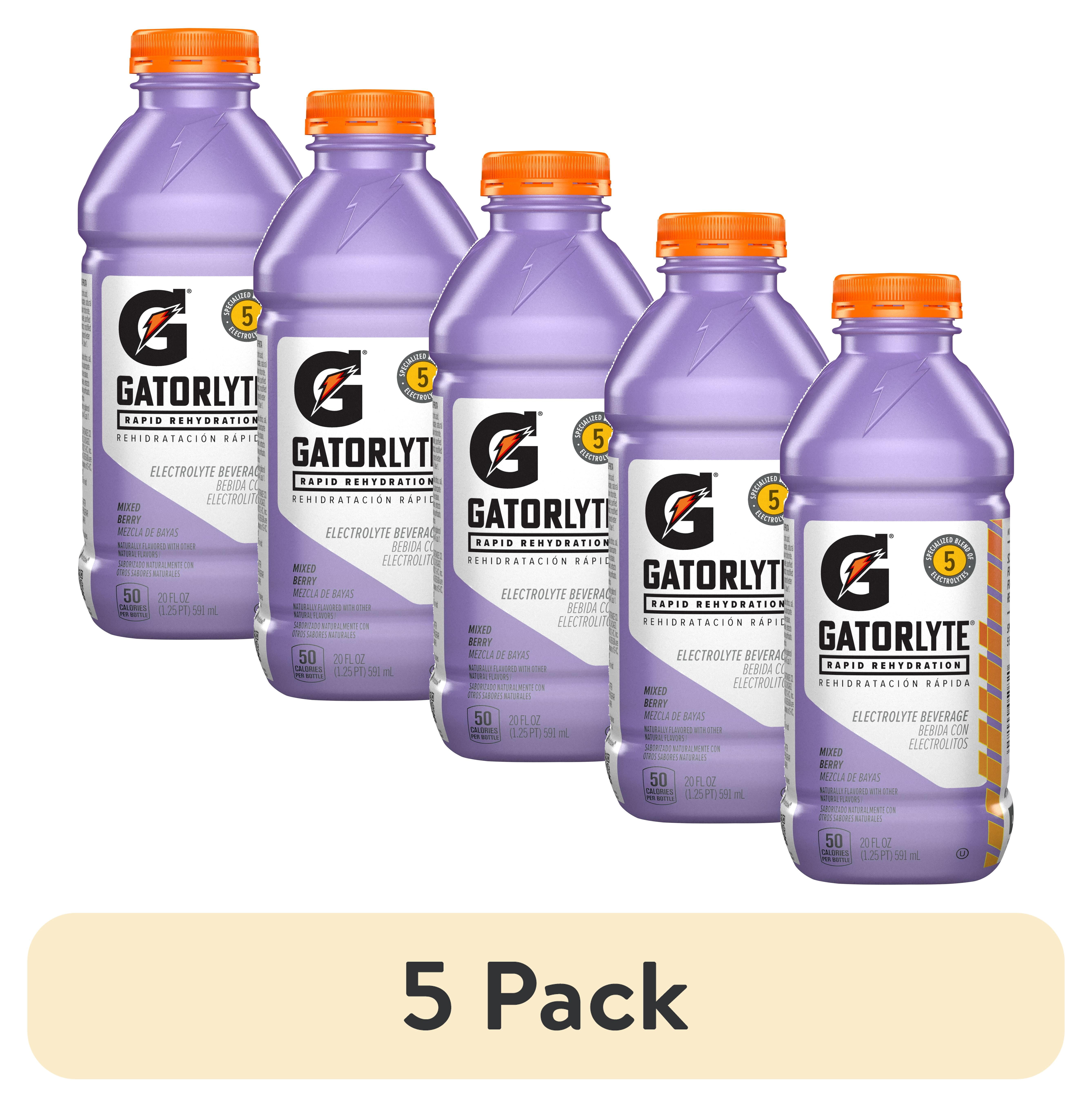 (5 pack) Gatorlyte Rapid Rehydration Electrolyte Drink, Mixed Berry, 20 fl oz, 1 Count Bottle​