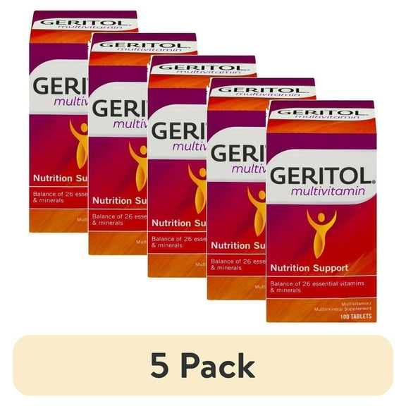 (5 pack) Geritol Complete Multivitamin + Multimineral Tabs, 100 ct