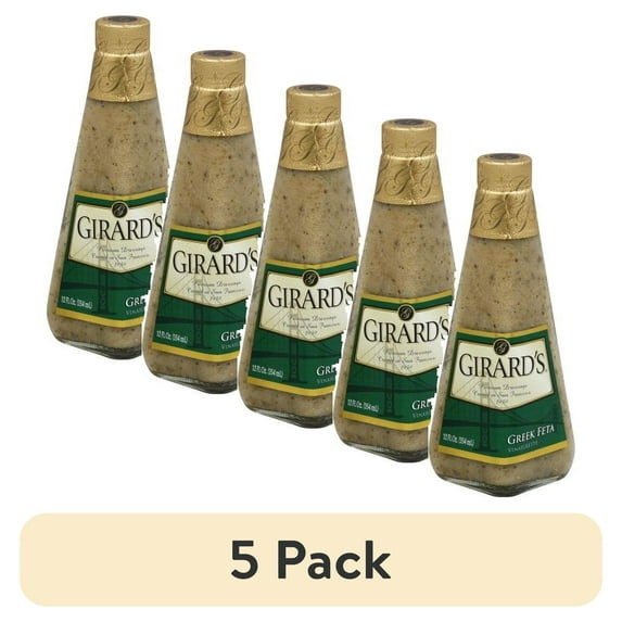 (5 pack) Girard's Greek Feta Vinaigrette Dressing 12 oz (Pack of 4)