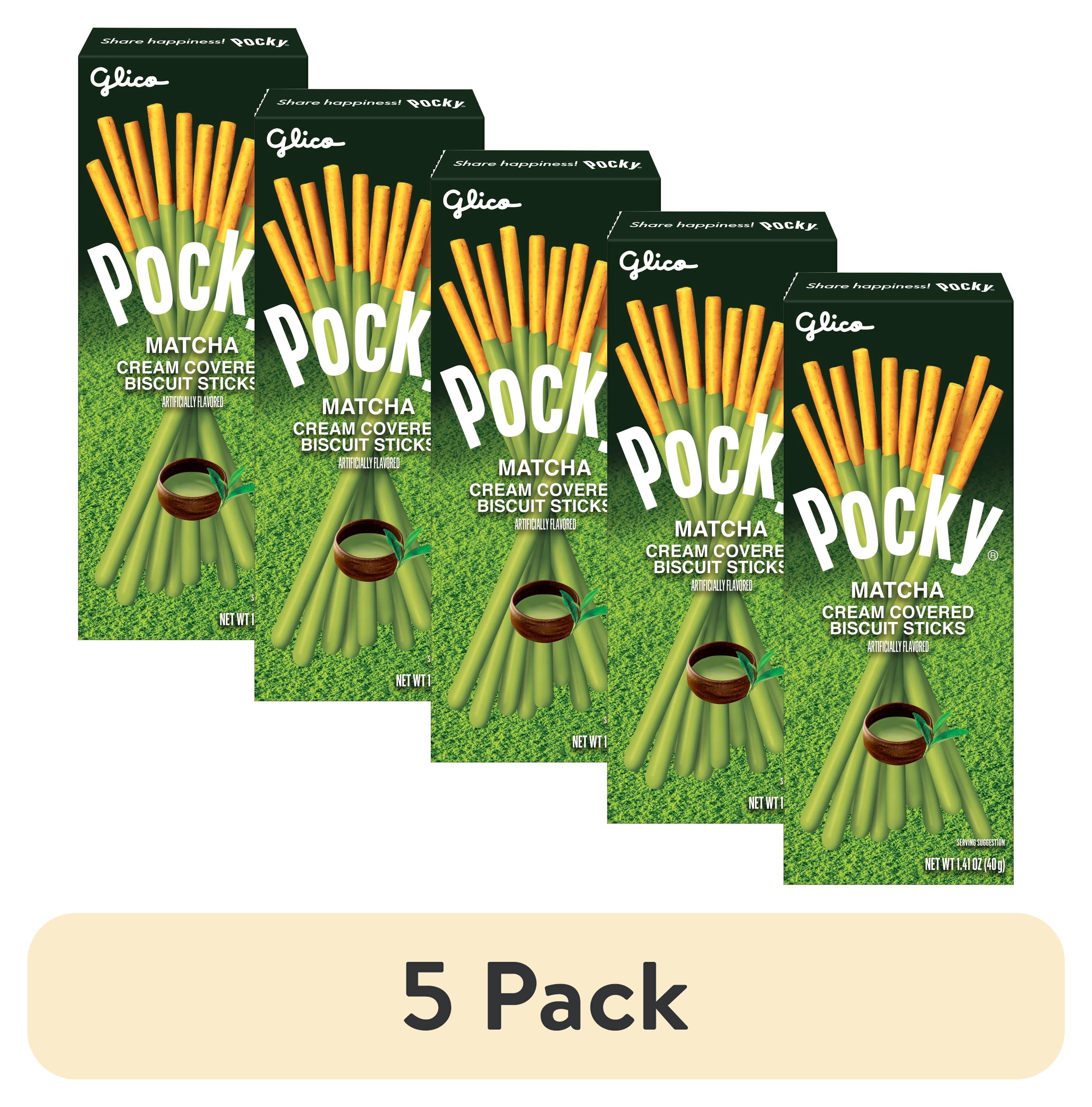 (5 pack) Glico Pocky Matcha Covered Biscuit Sticks, 1.41 oz