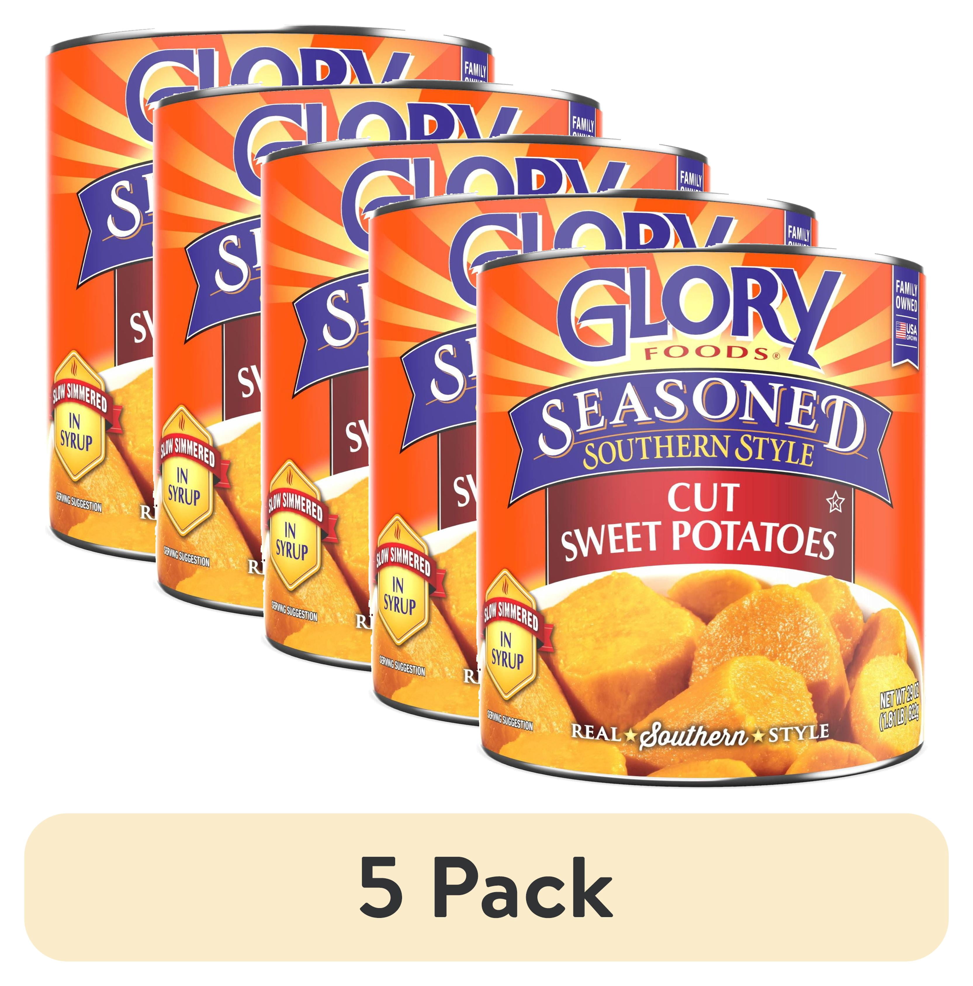 (5 pack) Glory Foods Canned Seasoned Cut Sweet Potatoes,, 29 oz Can