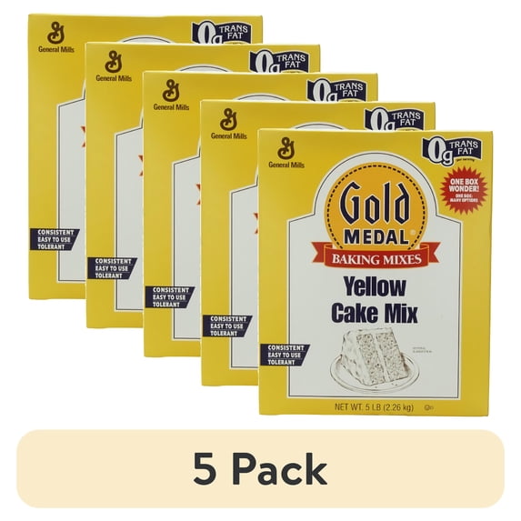 (5 pack) Gold Medal Yellow Cake Mix, 5-Pound