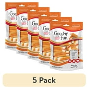 (5 pack) Good ‘n’ Fun Triple Flavor Mini Rolls, Long Lasting Dog Chews, 8 oz