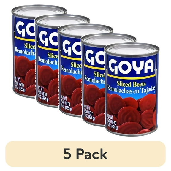(5 pack) Goya Foods Sliced Beets, 15 oz, Pack of 6
