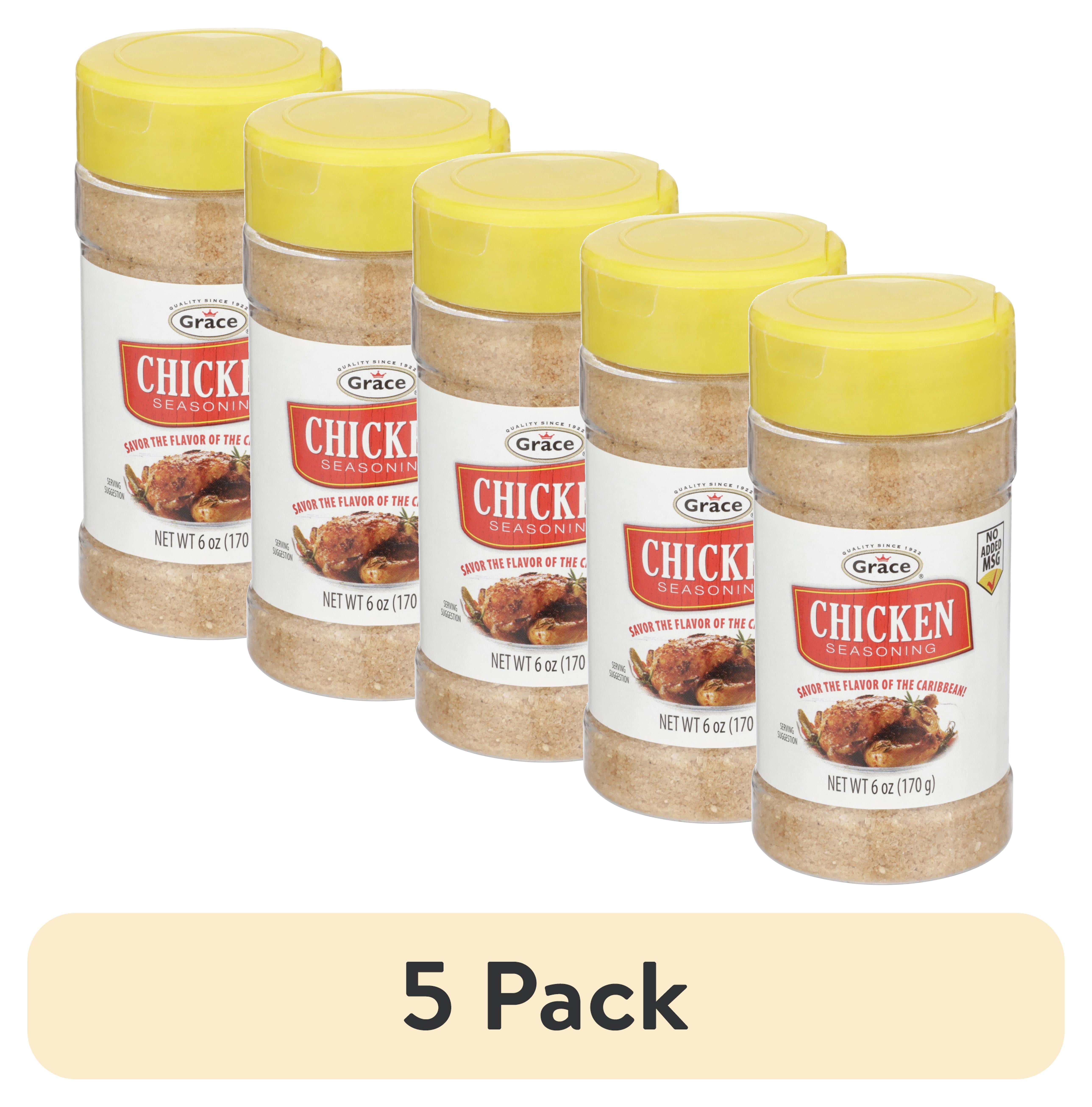 (5 pack) Grace Chicken Seasoning, 6 oz Bottle