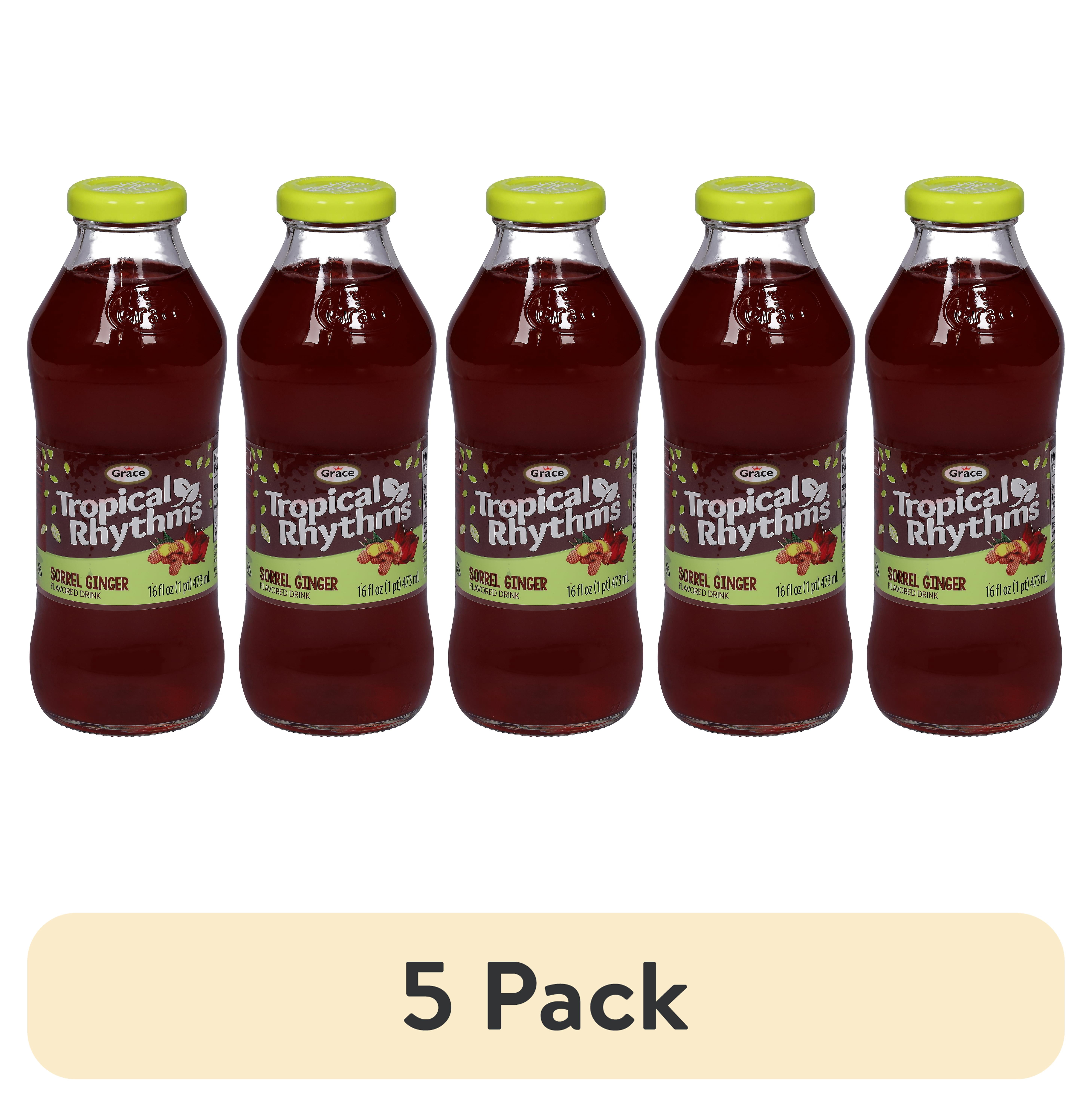 (5 pack) Grace Tropical Rhythms Sorrel Ginger Drink, 16 fl oz