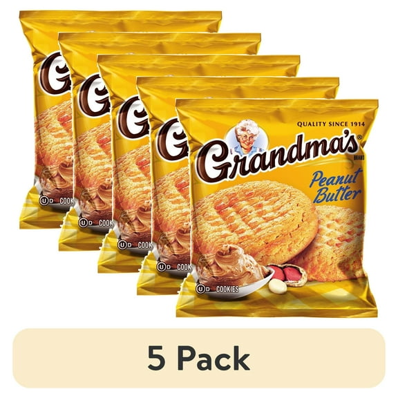 (5 pack) Grandma's Peanut Butter Cookies, 2.5 Ounce (Pack of 60)