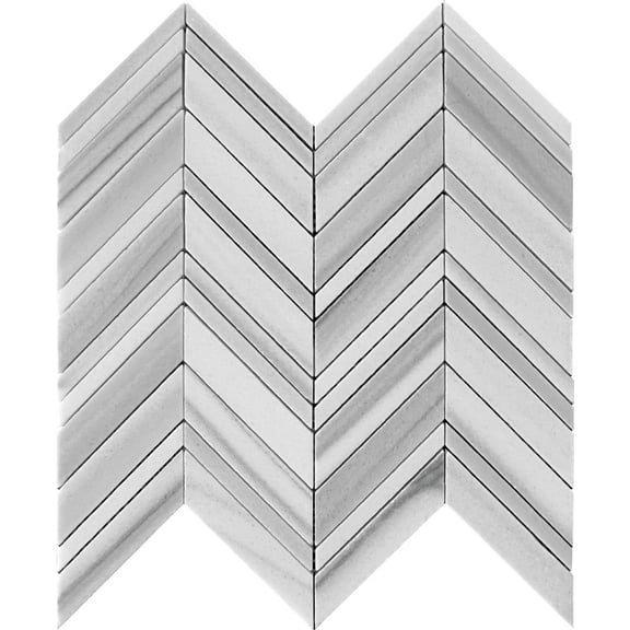 5 pack Gray 12-in x 12.2-in Polished Marble Chevron Floor and Wall Tile (5.08 sq ft/case)