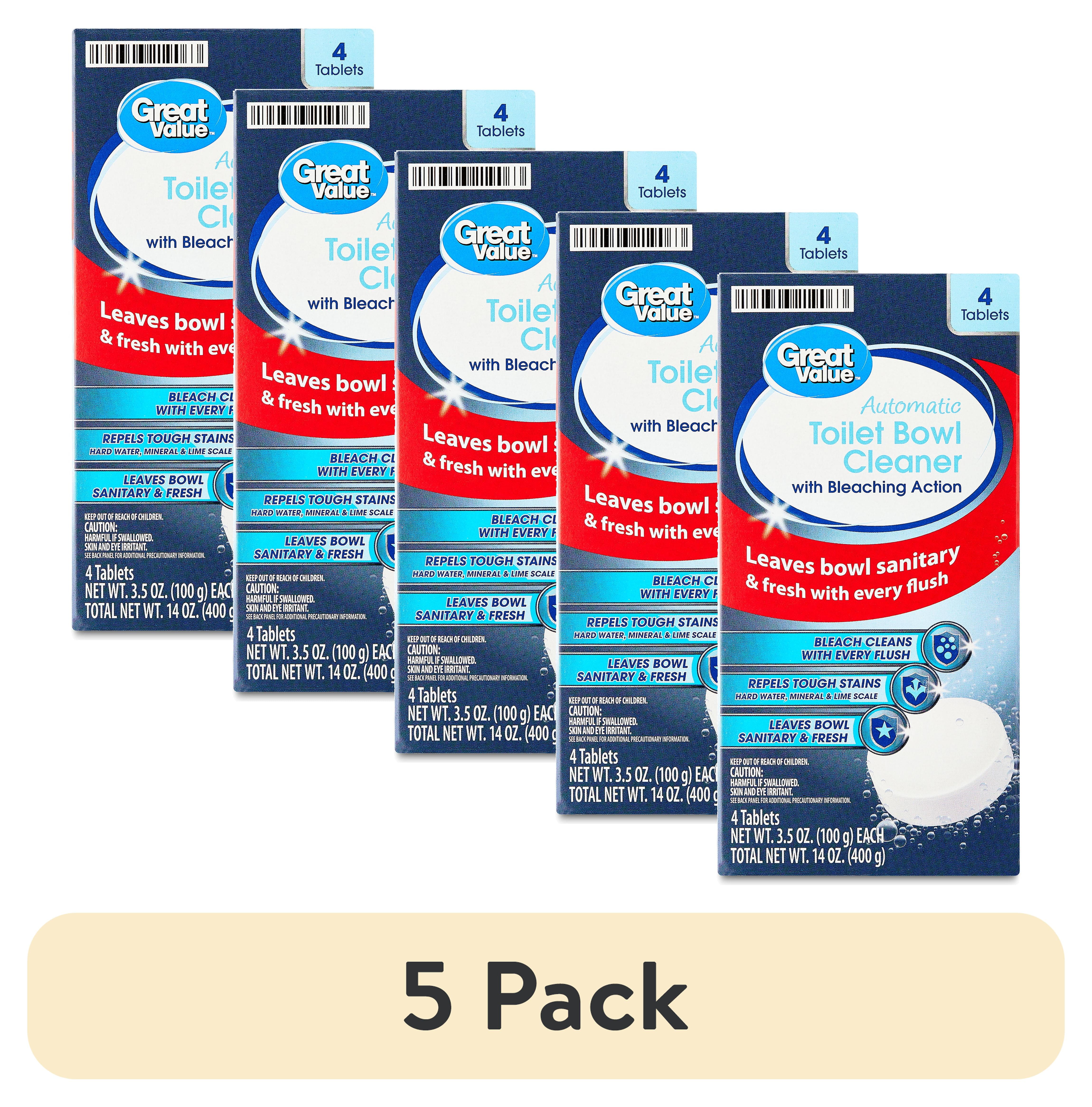 (5 pack) Great Value Automatic Toilet Bowl Cleaner Tablets with Bleaching Action, 3.5 oz, 4 Count