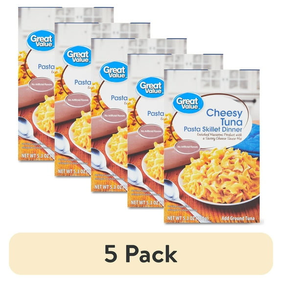 (5 pack) Great Value Cheesy Tuna Pasta Skillet Dinner, 5.3 oz