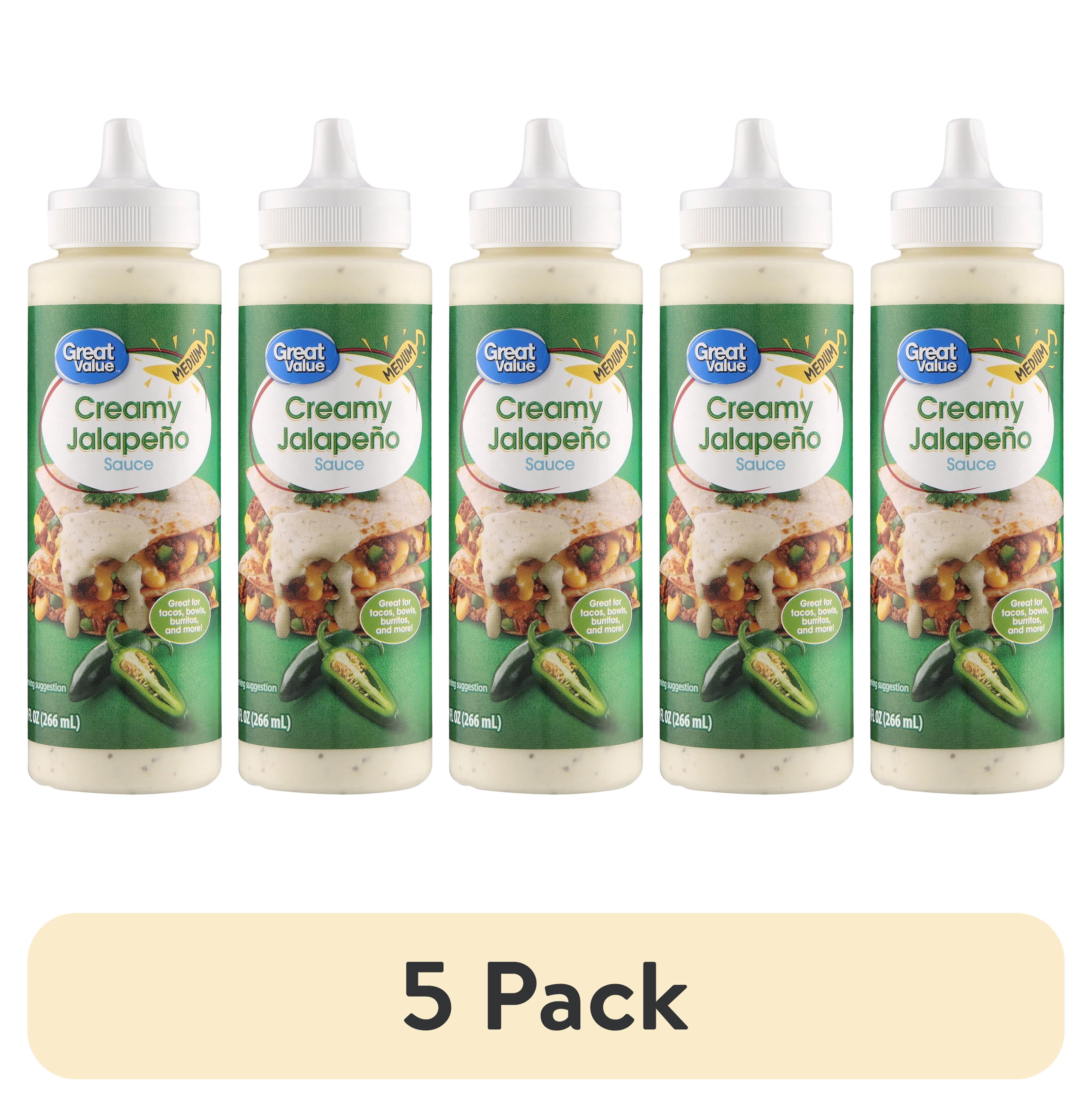 (5 pack) Great Value Creamy Jalapeno Sauce, 9 fl oz Bottle