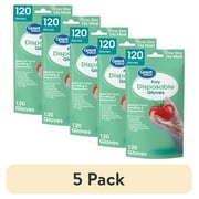 (5 pack) Great Value Disposable Poly Food Gloves, 120-Count, Latex-Free, One Size Fits Most