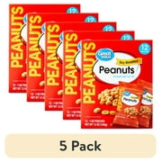 (5 pack) Great Value Dry Roasted Peanuts Seasoned with Sea Salt, 1 oz, 12 Count