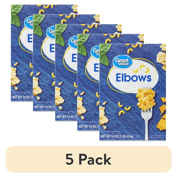 (5 pack) Great Value Elbows, 16 oz