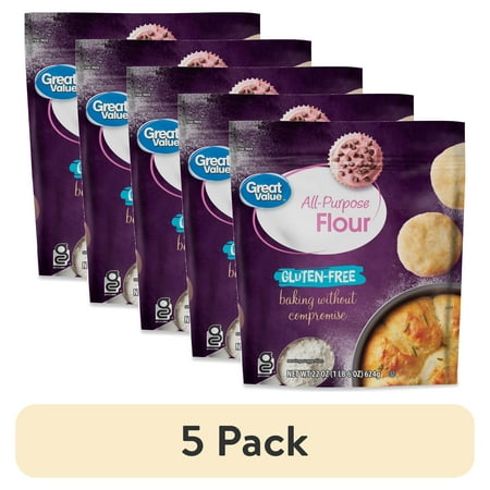 (5 pack) Great Value Gluten Free All-Purpose Flour, 22 oz