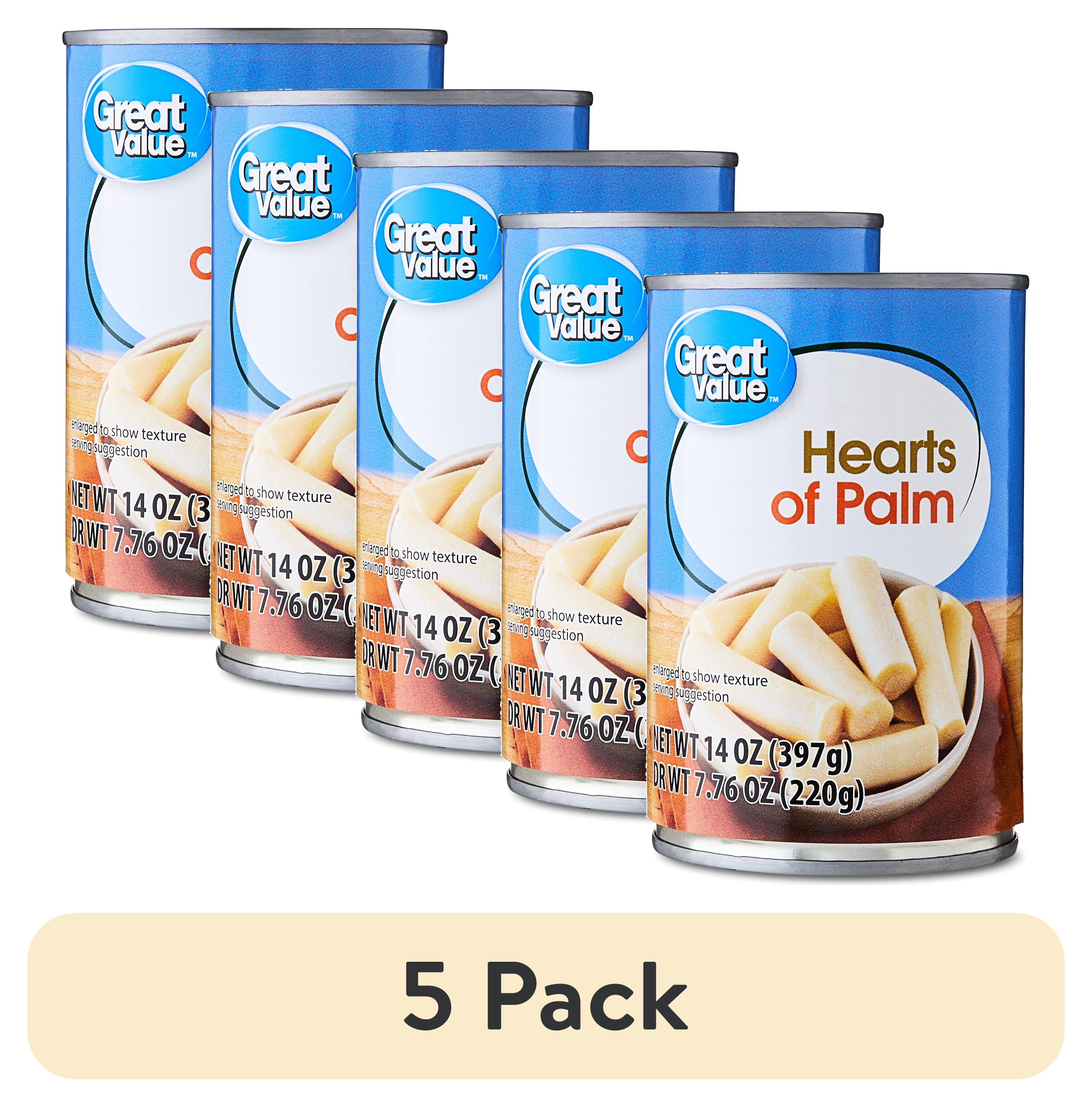 (5 pack) Great Value Hearts of Palm, 14 oz Can
