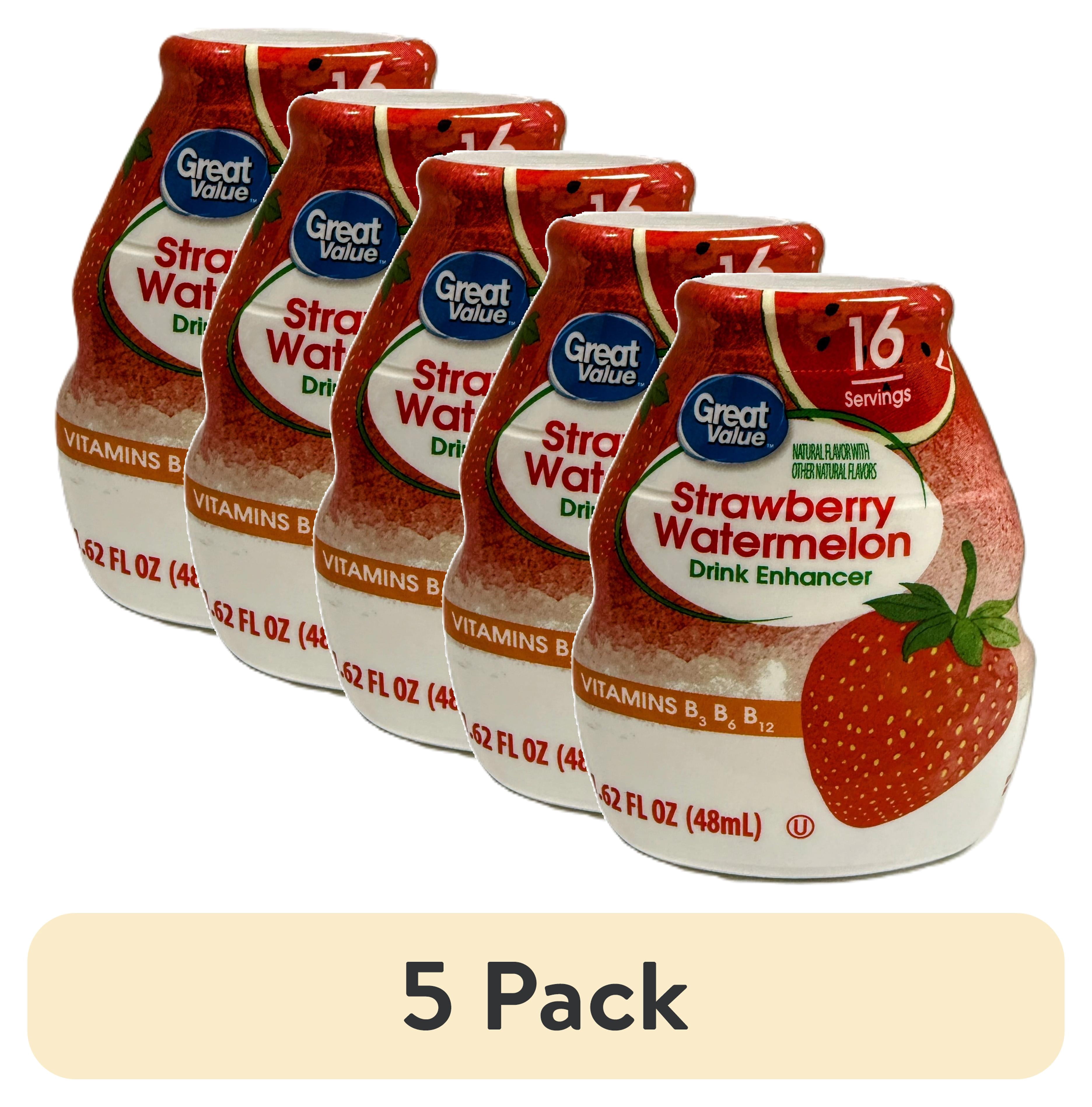 (5 pack) Great Value Liquid Drink Enhancer, Strawberry Watermelon, 1.62 fl oz