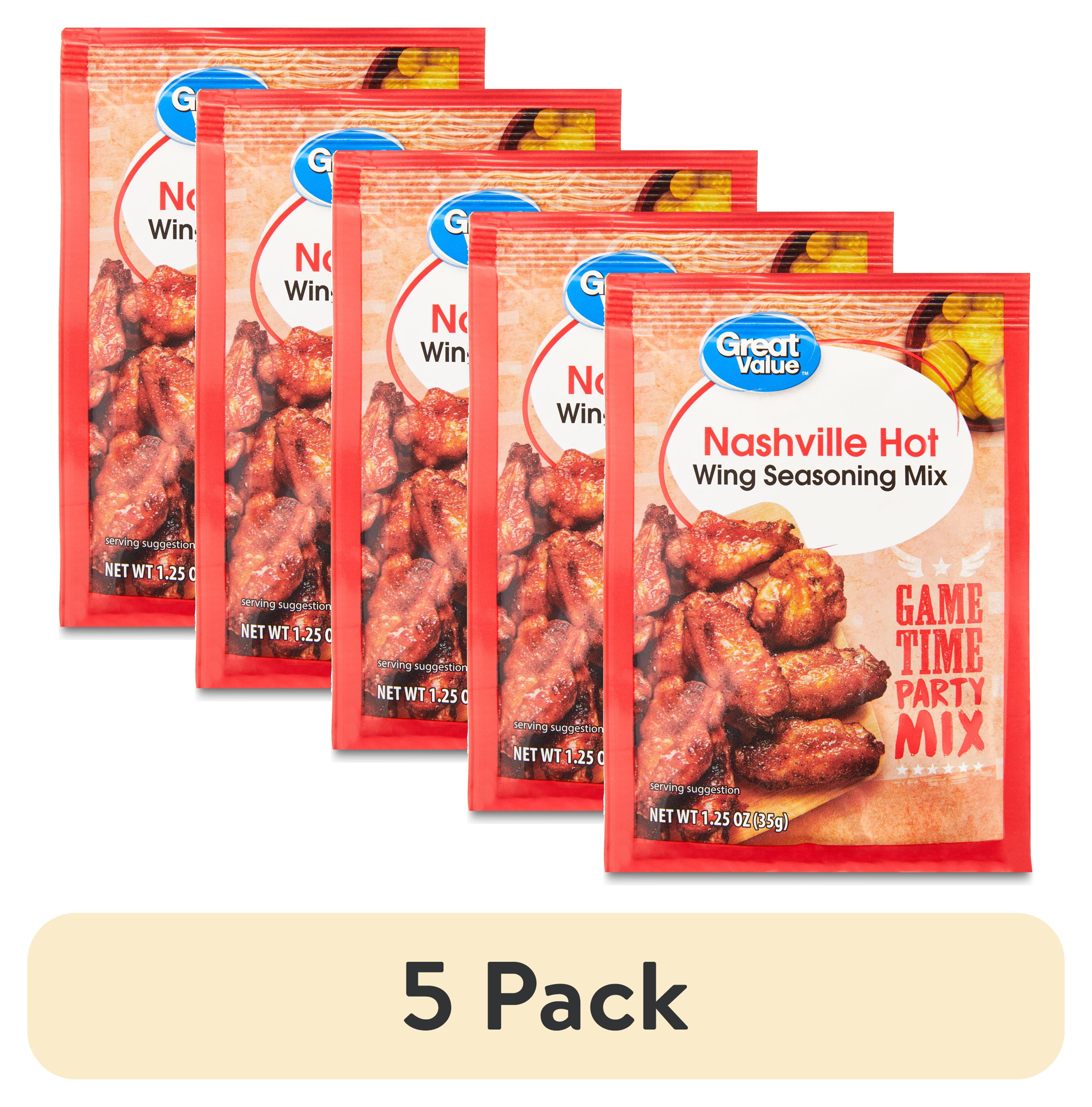5 pack) Great Value Nashville Hot Wing Seasoning Mix, 1.25 oz